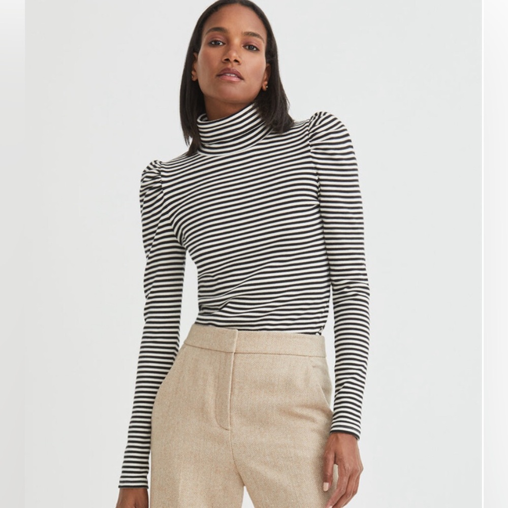 Veronica Beard Striped Turtleneck-XS